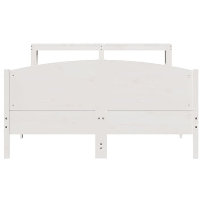 Bed Frame without Mattress White 140x190 cm Solid Wood Pine