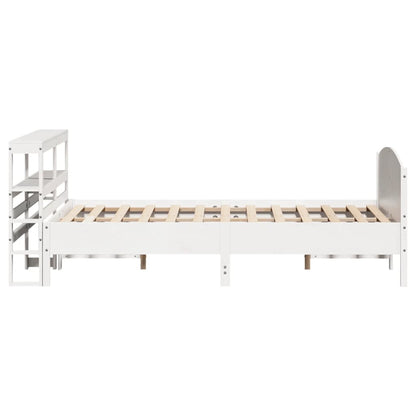 Bed Frame without Mattress White 140x190 cm Solid Wood Pine