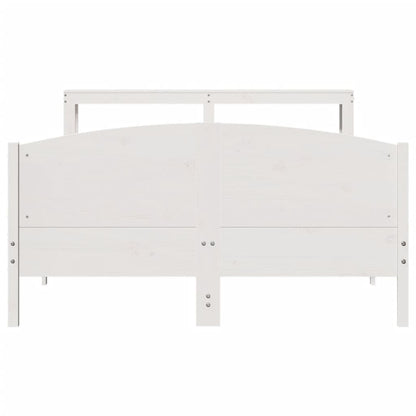 Bed Frame without Mattress White 135x190 cm Double Solid Wood Pine
