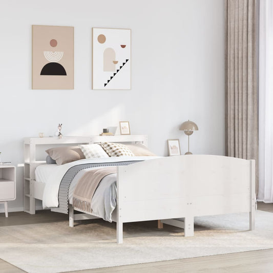 Bed Frame without Mattress White 120x190 cm Small Double Solid Wood Pine