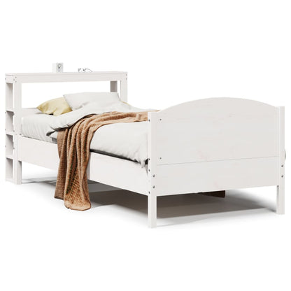 Bed Frame without Mattress White 90x200 cm Solid Wood Pine