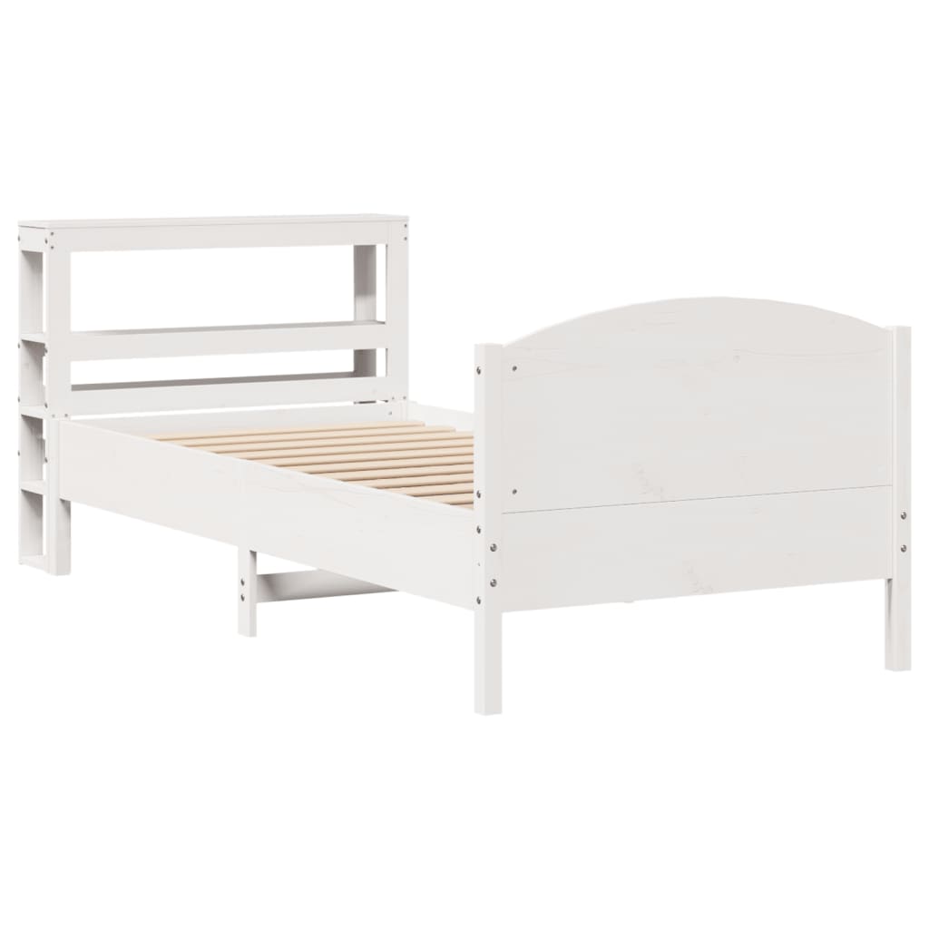 Bed Frame without Mattress White 90x200 cm Solid Wood Pine