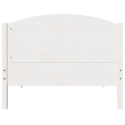 Bed Frame without Mattress White 90x200 cm Solid Wood Pine