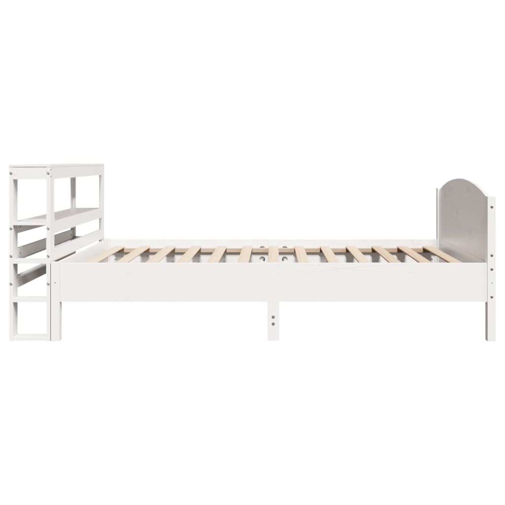 Bed Frame without Mattress White 90x200 cm Solid Wood Pine