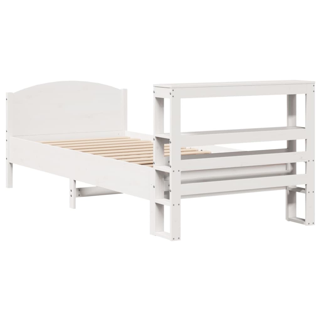 Bed Frame without Mattress White 90x200 cm Solid Wood Pine