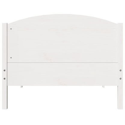 Bed Frame without Mattress White 75x190 cm Small Single Solid Wood Pine