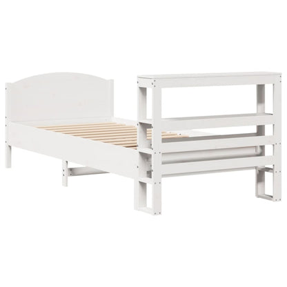 Bed Frame without Mattress White 75x190 cm Small Single Solid Wood Pine