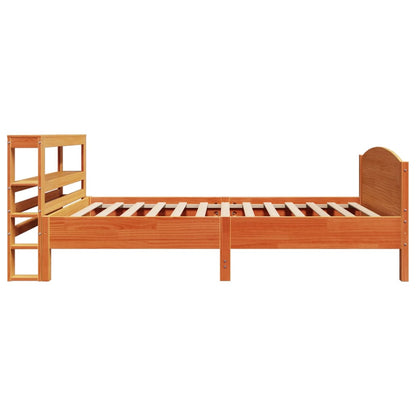 Bed Frame without Mattress Wax Brown 75x190 cm Small Single Solid Wood Pine