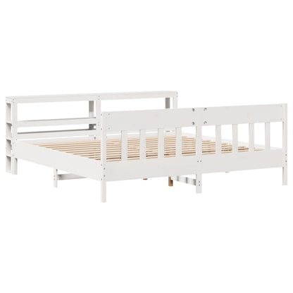 Bed Frame without Mattress White 180x200 cm Super King Solid Wood Pine
