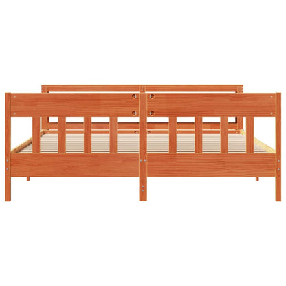 Bed Frame without Mattress Wax Brown 180x200 cm Super King Solid Wood Pine