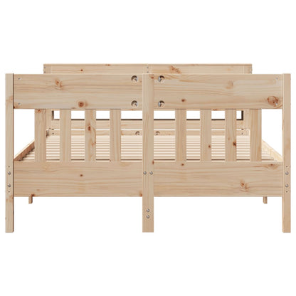 Bed Frame without Mattress 150x200 cm King Size Solid Wood Pine