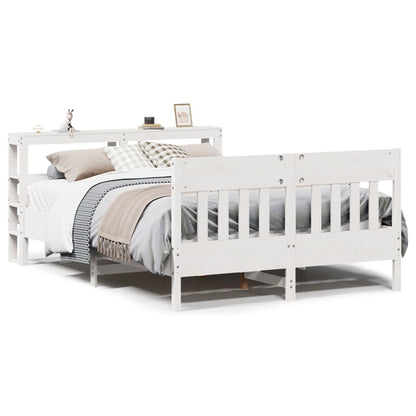 Bed Frame without Mattress White 140x200 cm Solid Wood Pine