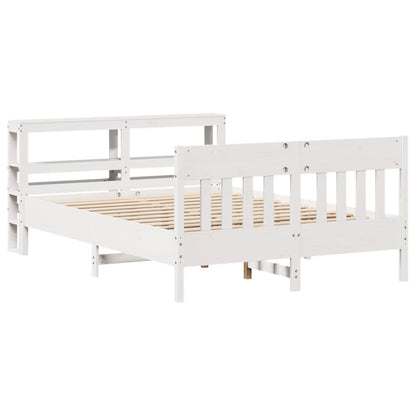 Bed Frame without Mattress White 140x200 cm Solid Wood Pine