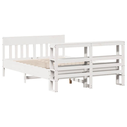 Bed Frame without Mattress White 140x200 cm Solid Wood Pine
