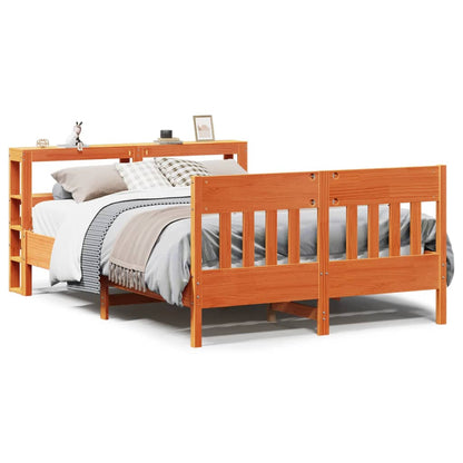 Bed Frame without Mattress Wax Brown 140x200 cm Solid Wood Pine