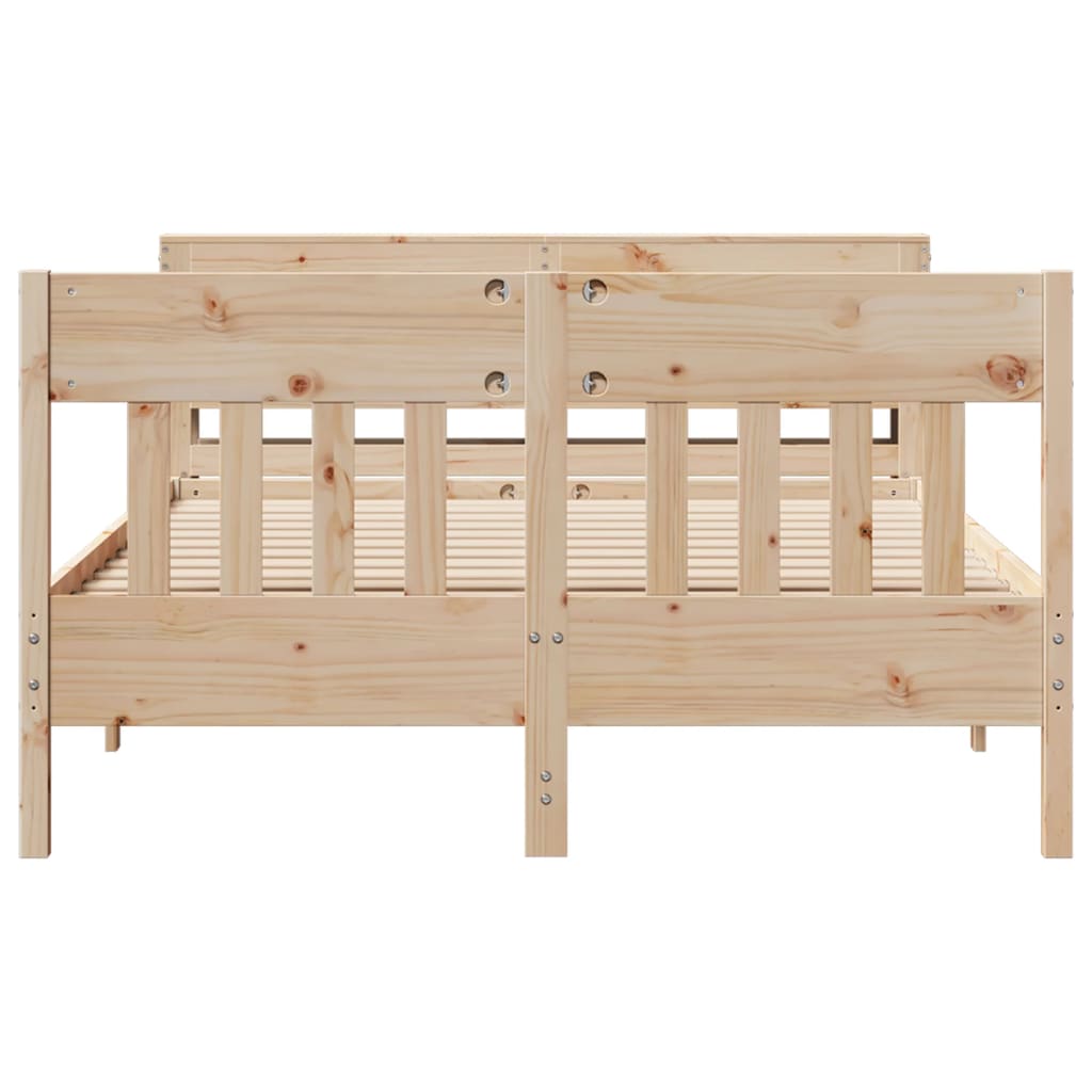 Bed Frame without Mattress 120x200 cm Solid Wood Pine