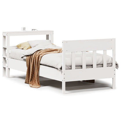 Bed Frame without Mattress White 90x200 cm Solid Wood Pine