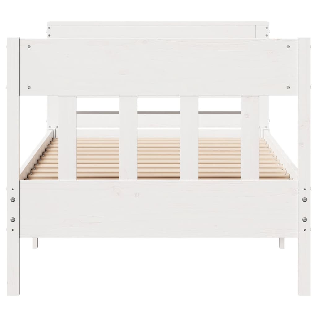 Bed Frame without Mattress White 90x200 cm Solid Wood Pine