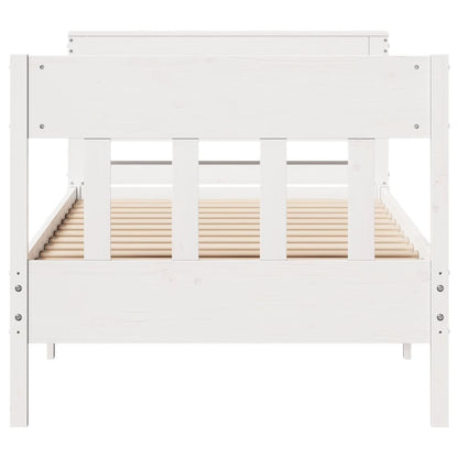 Bed Frame without Mattress White 90x200 cm Solid Wood Pine