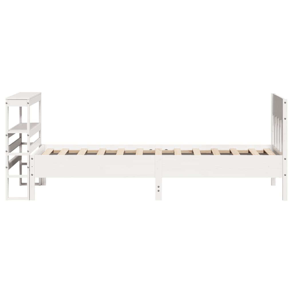 Bed Frame without Mattress White 90x200 cm Solid Wood Pine
