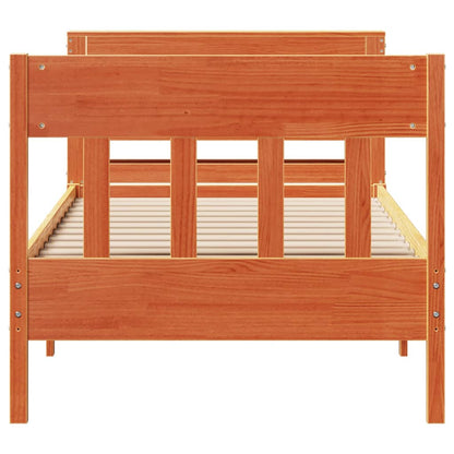 Bed Frame without Mattress Wax Brown 90x200 cm Solid Wood Pine