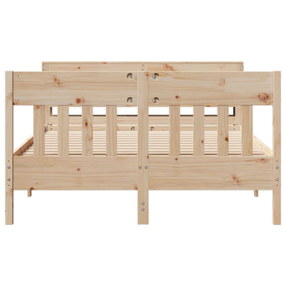 Bed Frame without Mattress 140x190 cm Solid Wood Pine