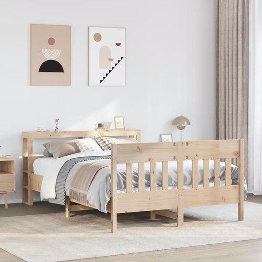 Bed Frame without Mattress 140x190 cm Solid Wood Pine