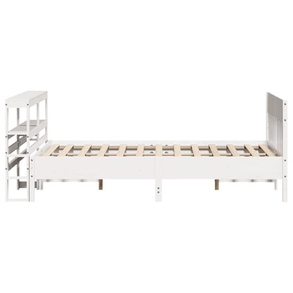 Bed Frame without Mattress White 140x190 cm Solid Wood Pine