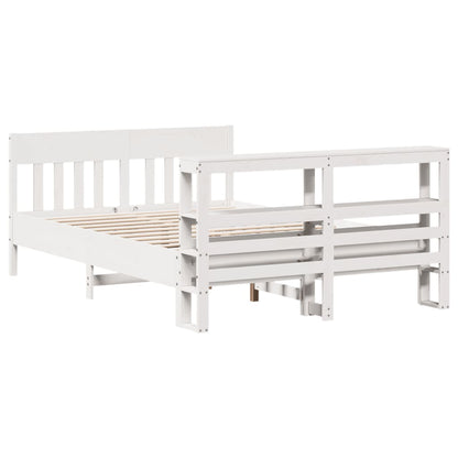 Bed Frame without Mattress White 140x190 cm Solid Wood Pine