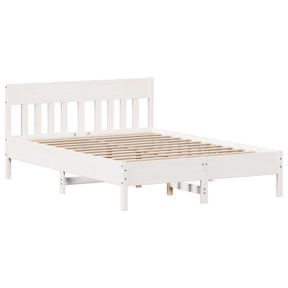 Bed Frame without Mattress White 140x190 cm Solid Wood Pine