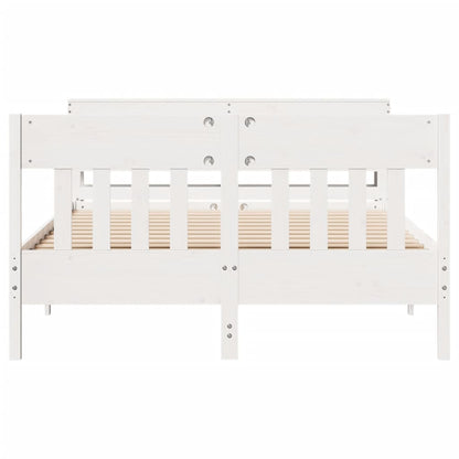 Bed Frame without Mattress White 120x190 cm Small Double Solid Wood Pine
