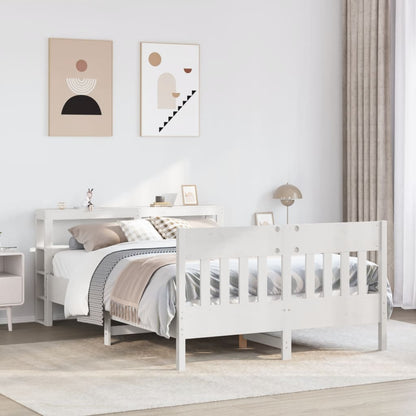 Bed Frame without Mattress White 120x190 cm Small Double Solid Wood Pine