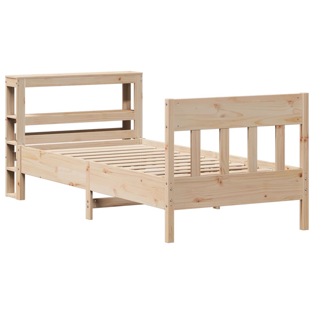 Bed Frame without Mattress 75x190 cm Small Single Solid Wood Pine