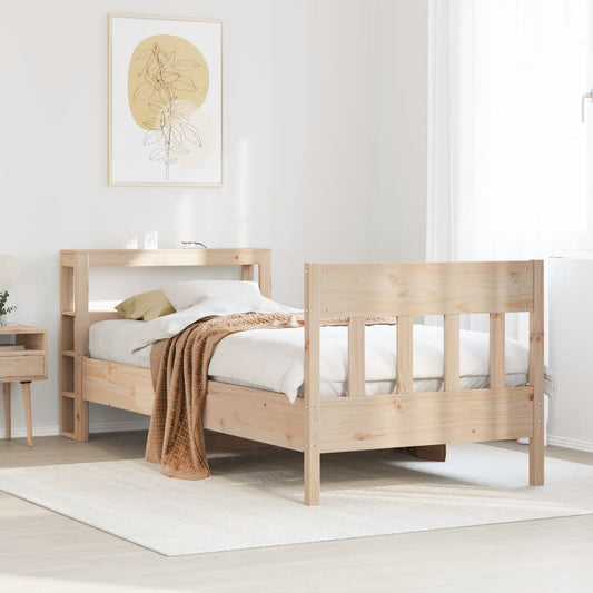 Bed Frame without Mattress 75x190 cm Small Single Solid Wood Pine