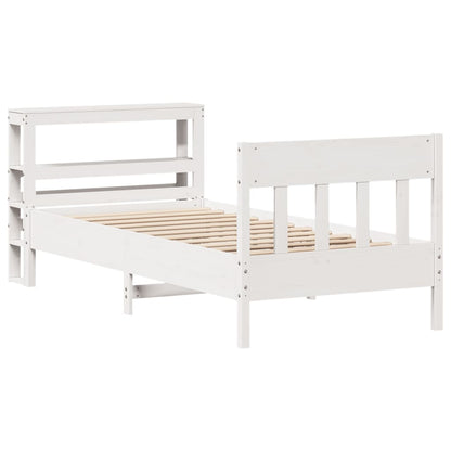 Bed Frame without Mattress White 75x190 cm Small Single Solid Wood Pine