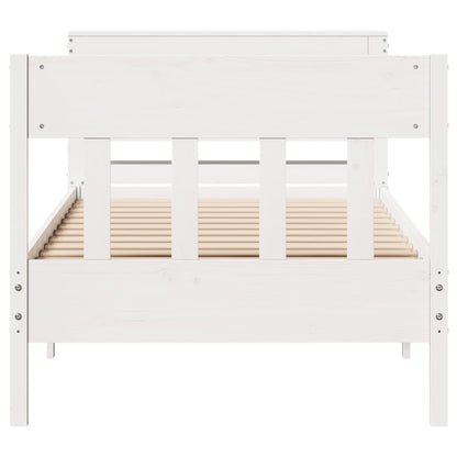 Bed Frame without Mattress White 75x190 cm Small Single Solid Wood Pine