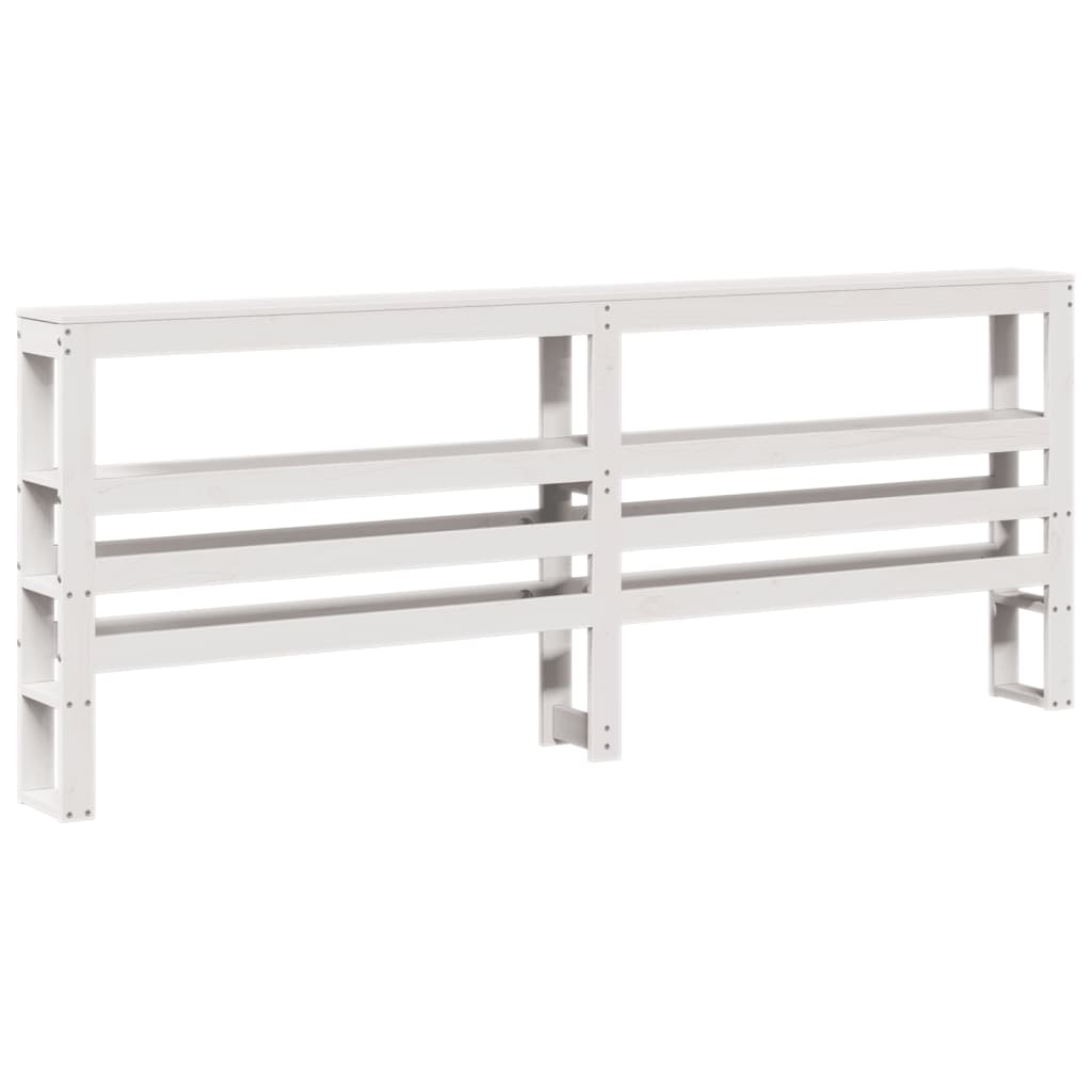 Bed Frame with Headboard White 200x200 cm Solid Wood Pine