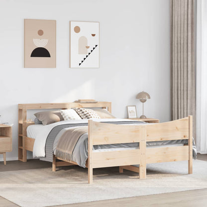 Bed Frame with Headboard 120x190 cm Small Double Solid Wood Pine