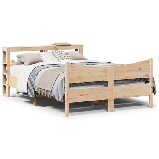 Bed Frame with Headboard 120x190 cm Small Double Solid Wood Pine