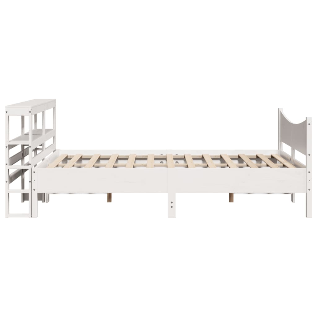 Bed Frame with Headboard White 120x190 cm Small Double Solid Wood Pine