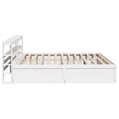 Bed Frame with Headboard White 200x200 cm Solid Wood Pine