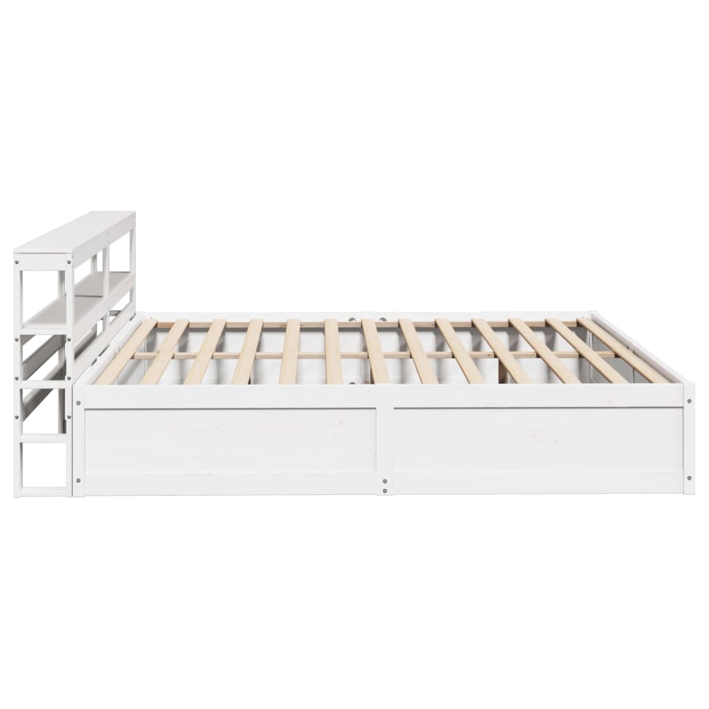 Bed Frame with Headboard White 180x200 cm Super King Solid Wood Pine