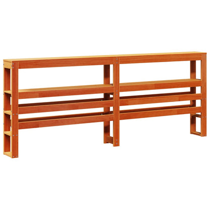 Bed Frame with Headboard Wax Brown 180x200 cm Super King Solid Wood Pine