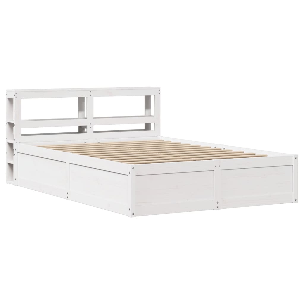 Bed Frame with Headboard White 160x200 cm Solid Wood Pine
