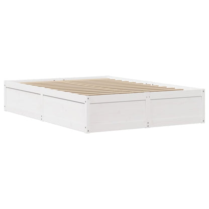 Bed Frame with Headboard White 160x200 cm Solid Wood Pine