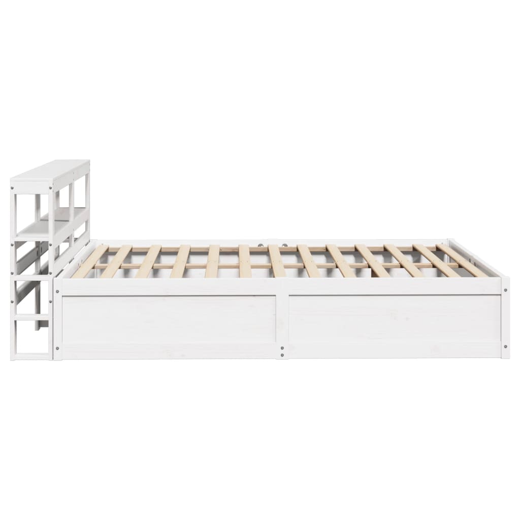 Bed Frame with Headboard White 160x200 cm Solid Wood Pine
