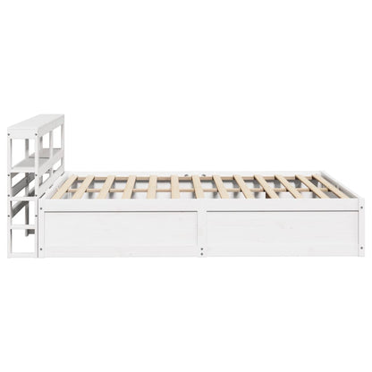 Bed Frame with Headboard White 160x200 cm Solid Wood Pine