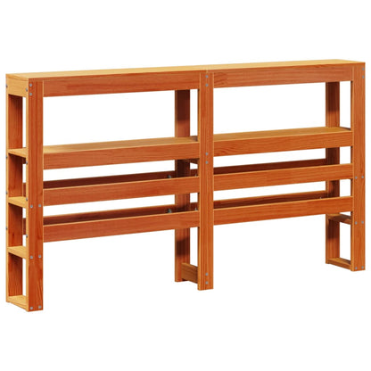 Bed Frame with Headboard Wax Brown 160x200 cm Solid Wood Pine