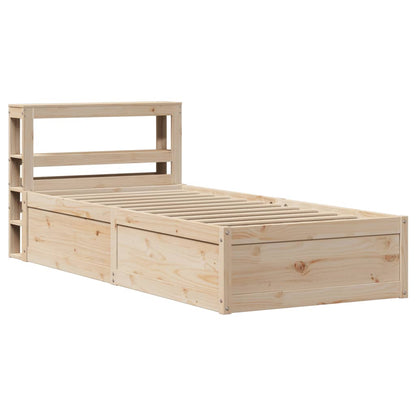 Bed Frame with Headboard 100x200 cm Solid Wood Pine