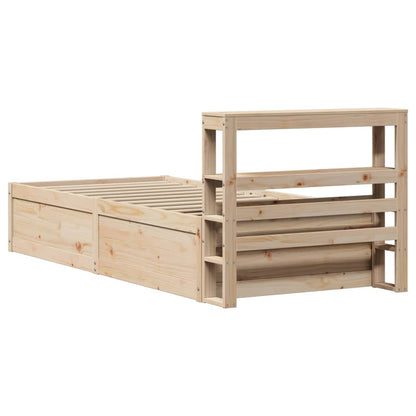 Bed Frame with Headboard 100x200 cm Solid Wood Pine